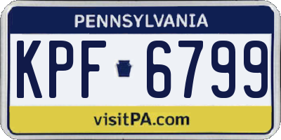 PA license plate KPF6799
