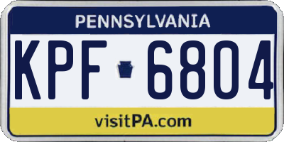 PA license plate KPF6804