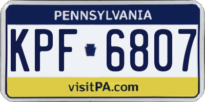 PA license plate KPF6807