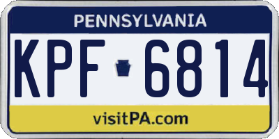 PA license plate KPF6814