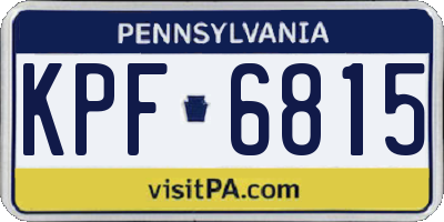 PA license plate KPF6815