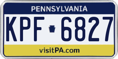 PA license plate KPF6827