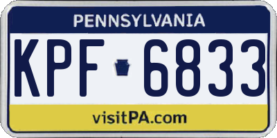 PA license plate KPF6833