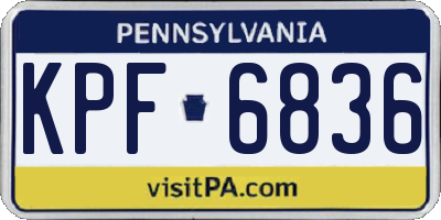 PA license plate KPF6836