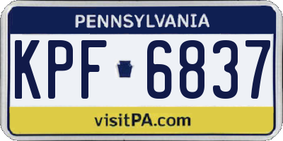PA license plate KPF6837