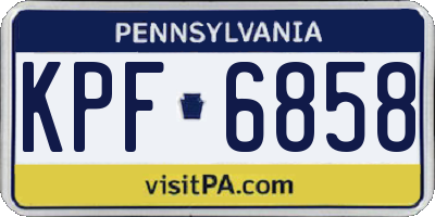 PA license plate KPF6858