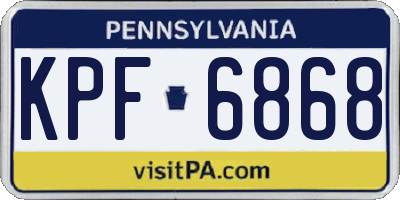 PA license plate KPF6868