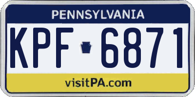 PA license plate KPF6871
