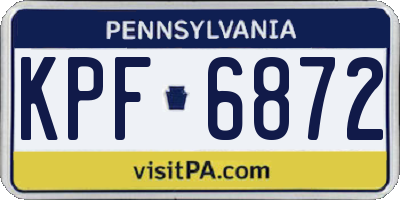 PA license plate KPF6872