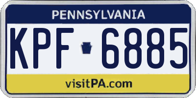 PA license plate KPF6885