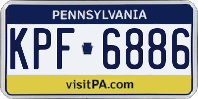PA license plate KPF6886