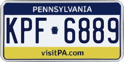 PA license plate KPF6889