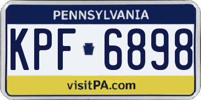 PA license plate KPF6898