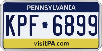 PA license plate KPF6899