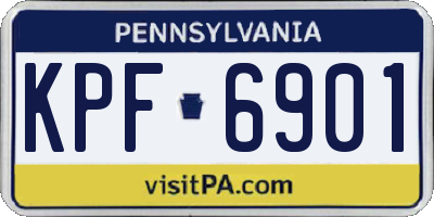 PA license plate KPF6901