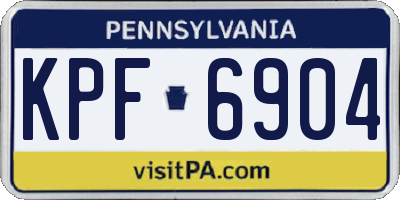 PA license plate KPF6904
