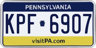 PA license plate KPF6907