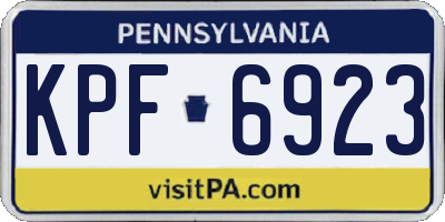 PA license plate KPF6923