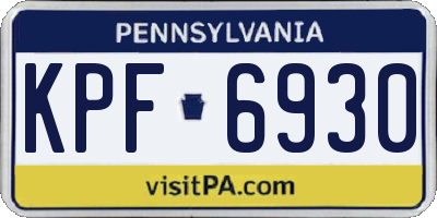 PA license plate KPF6930