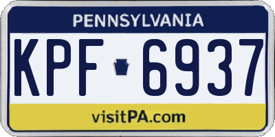 PA license plate KPF6937