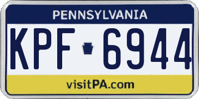 PA license plate KPF6944