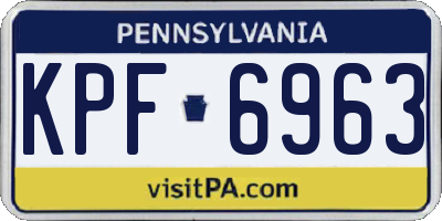 PA license plate KPF6963