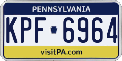 PA license plate KPF6964