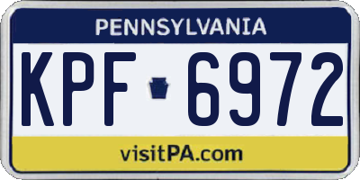 PA license plate KPF6972
