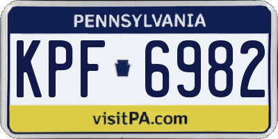 PA license plate KPF6982