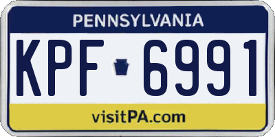 PA license plate KPF6991