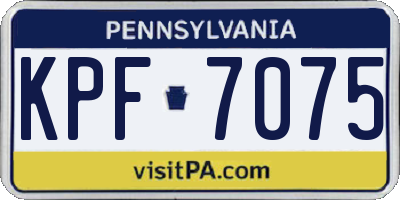PA license plate KPF7075