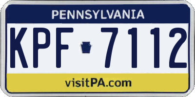 PA license plate KPF7112
