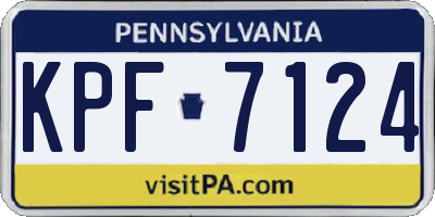 PA license plate KPF7124