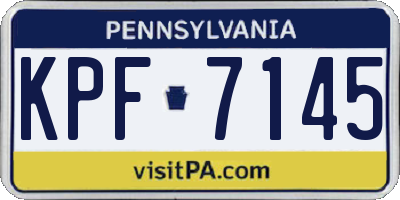 PA license plate KPF7145