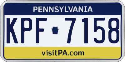 PA license plate KPF7158