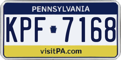 PA license plate KPF7168