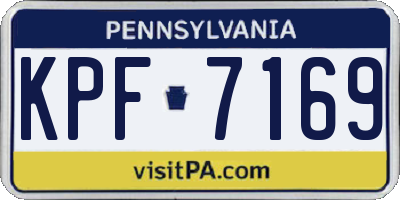 PA license plate KPF7169