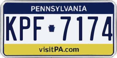 PA license plate KPF7174