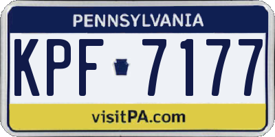 PA license plate KPF7177