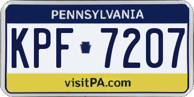 PA license plate KPF7207