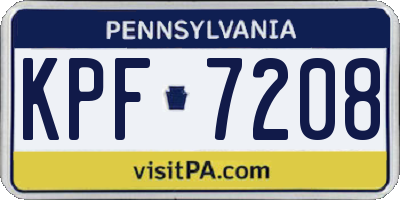 PA license plate KPF7208