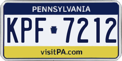 PA license plate KPF7212