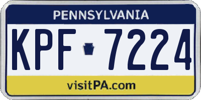 PA license plate KPF7224