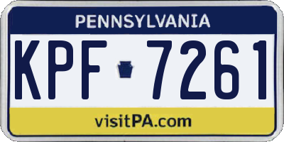 PA license plate KPF7261