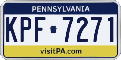 PA license plate KPF7271
