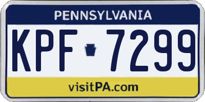 PA license plate KPF7299