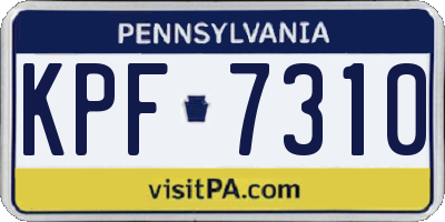 PA license plate KPF7310