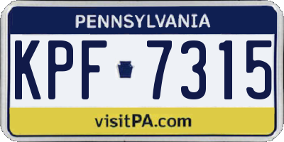 PA license plate KPF7315