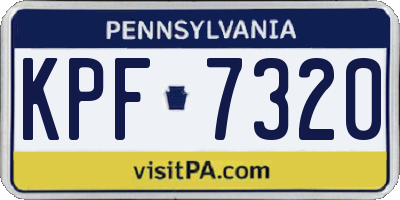 PA license plate KPF7320