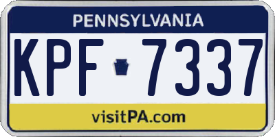 PA license plate KPF7337